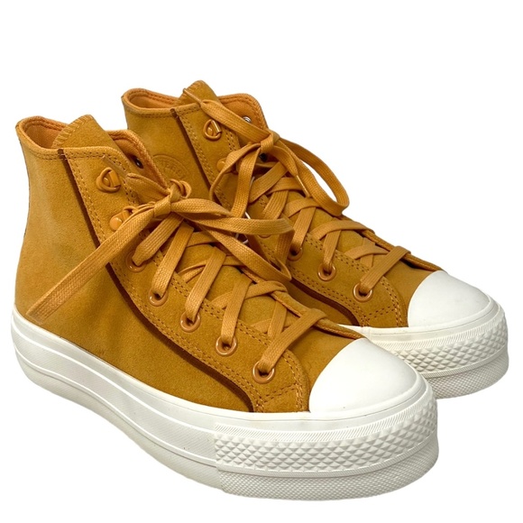 Converse Lift Platform Suede High Shoes Women Sneakers Tiger Moth Casual A05419C - Picture 2 of 10